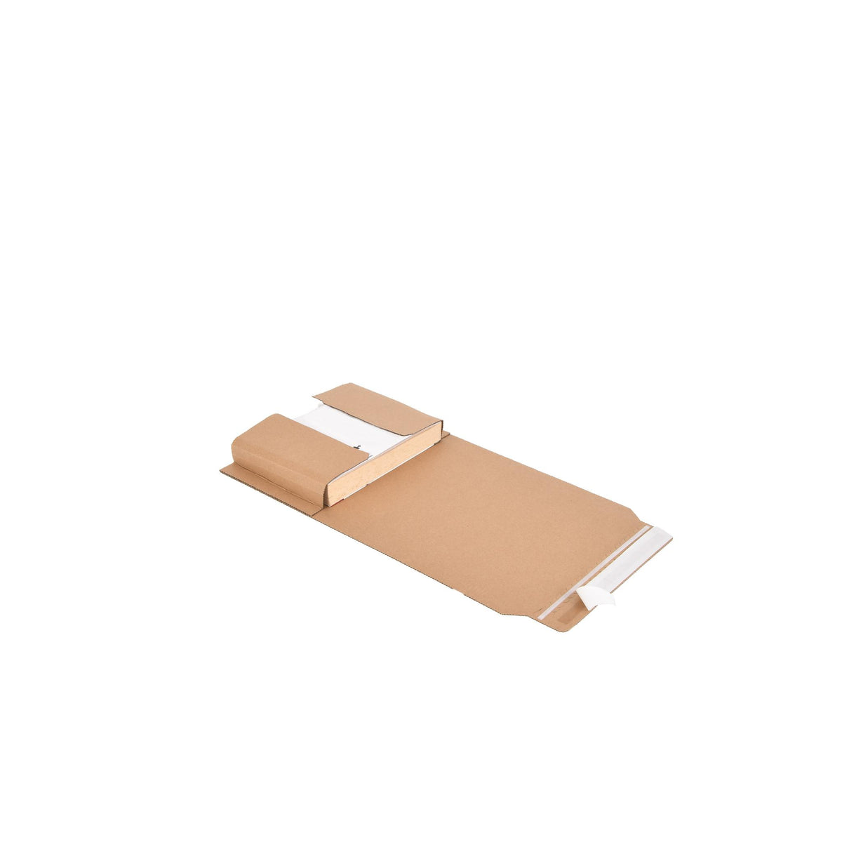 Close-up of the folding flaps on a light-duty book wrap