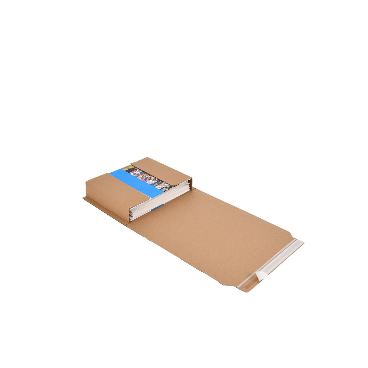 Light-duty book wrap, side view