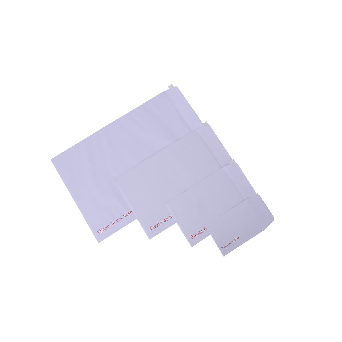 Stack of white board backed envelopes