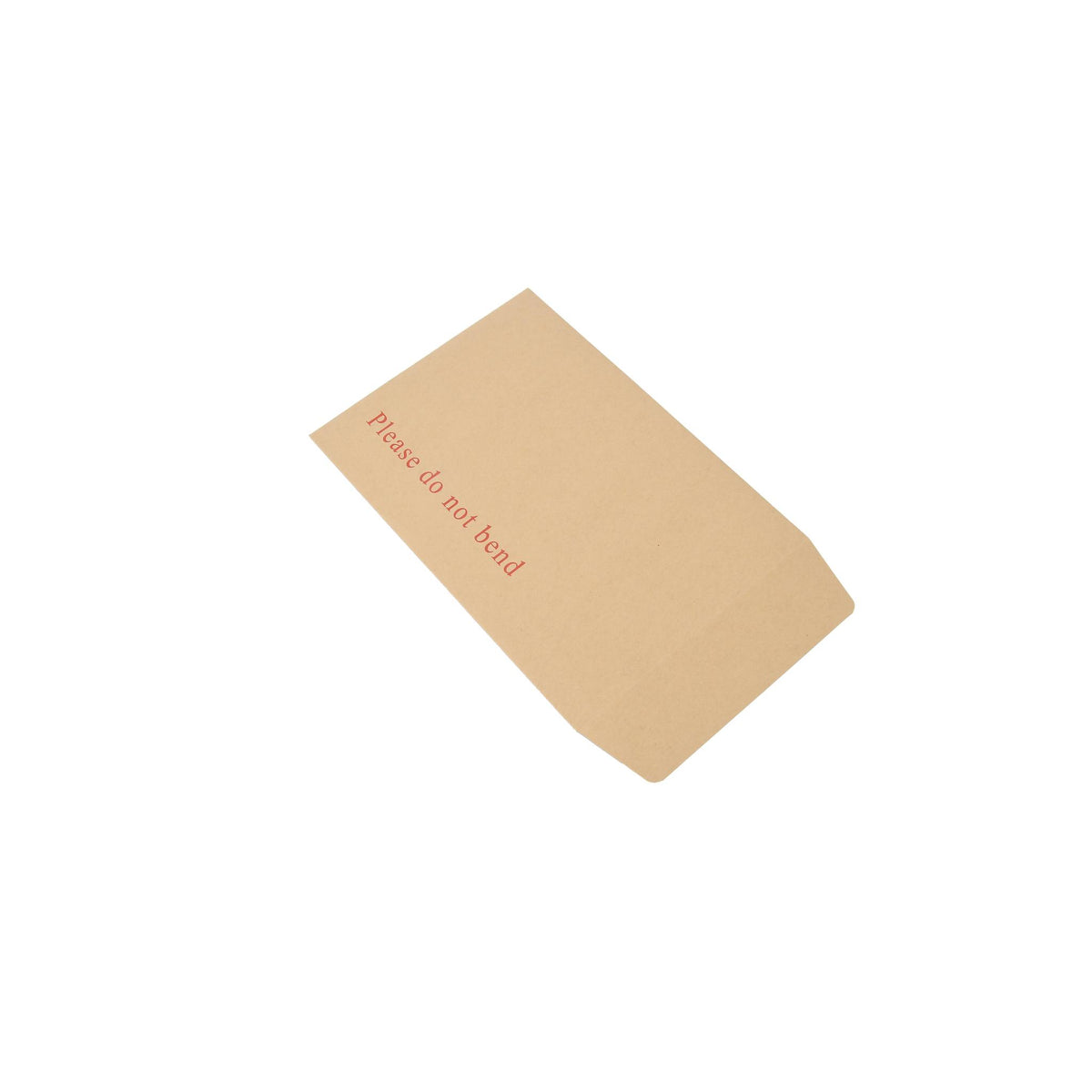 Close-up of the self-seal flap on a board backed envelope