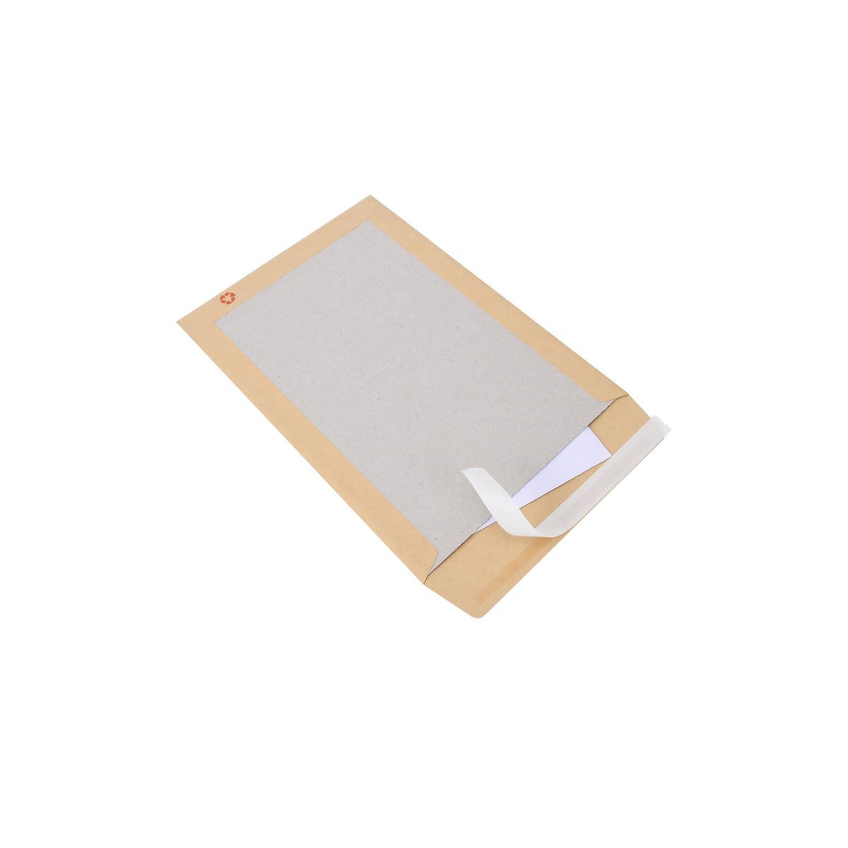 Board backed envelope with documents inserted
