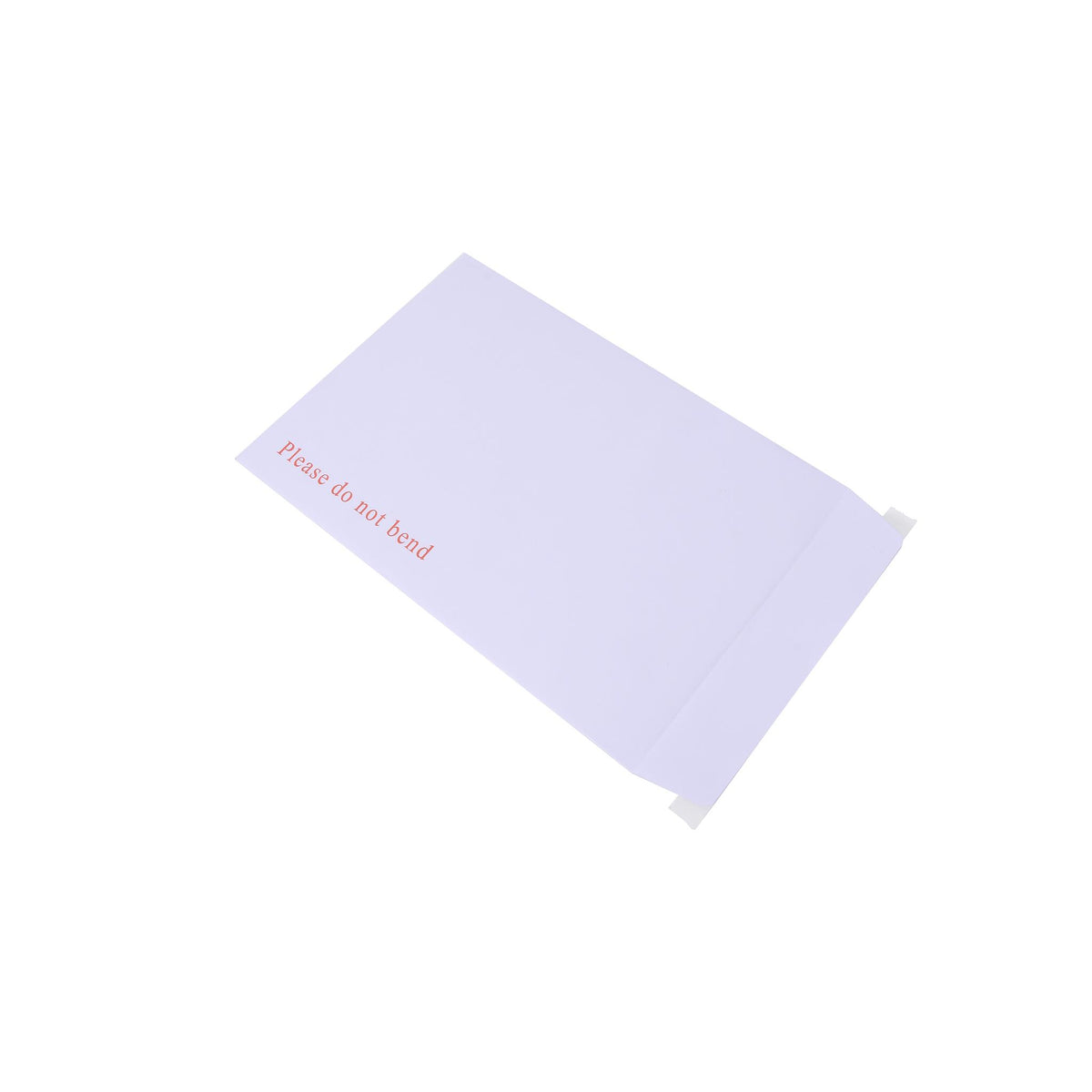 Board backed envelope with the self-seal flap open