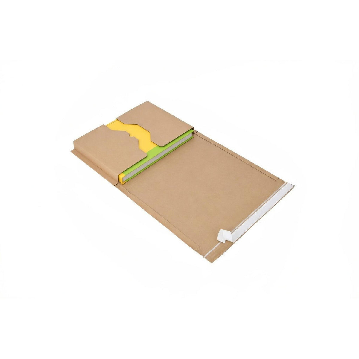 Medium-duty book wrap, flat-packed before use
