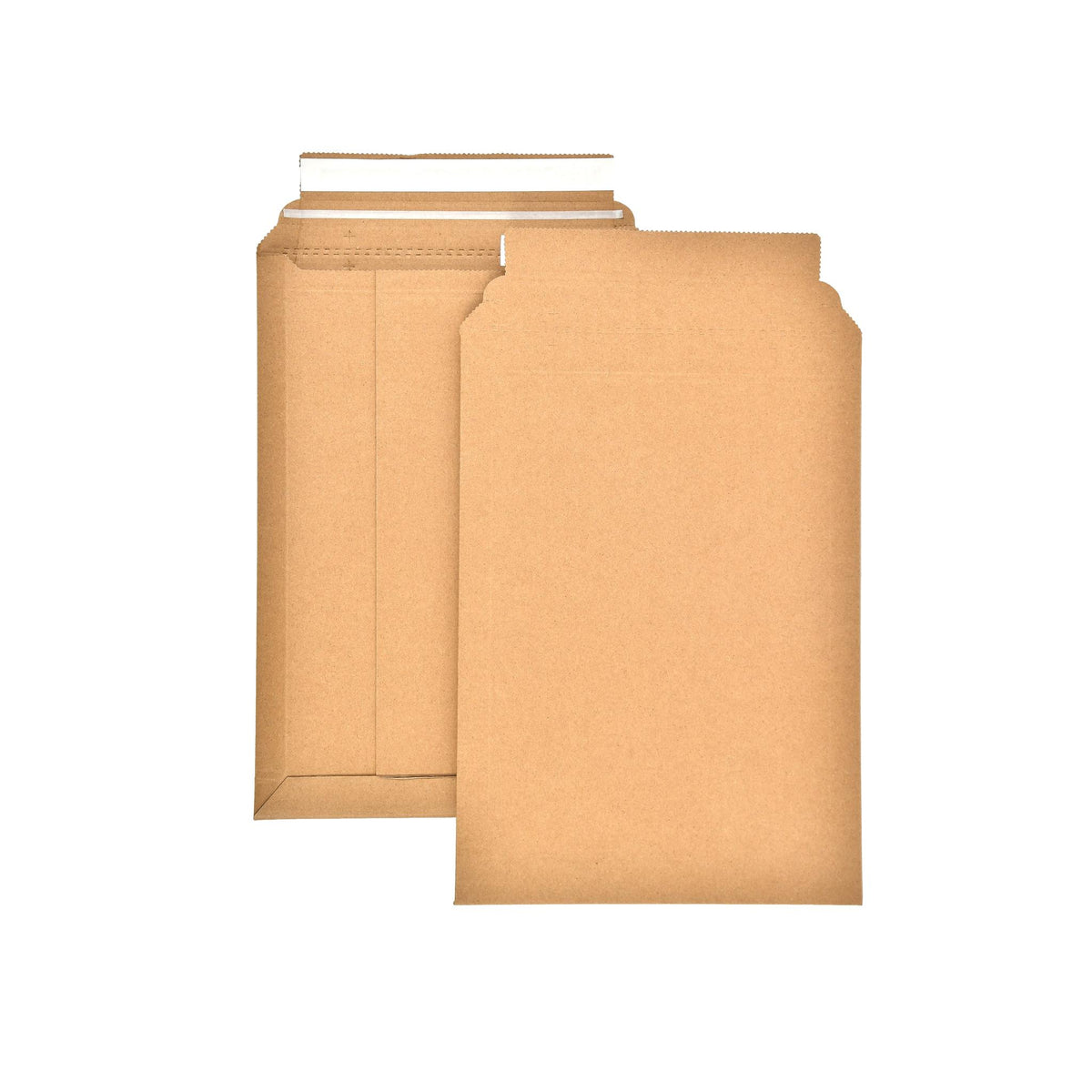 Close-up of the self-seal strip on a cardboard envelope