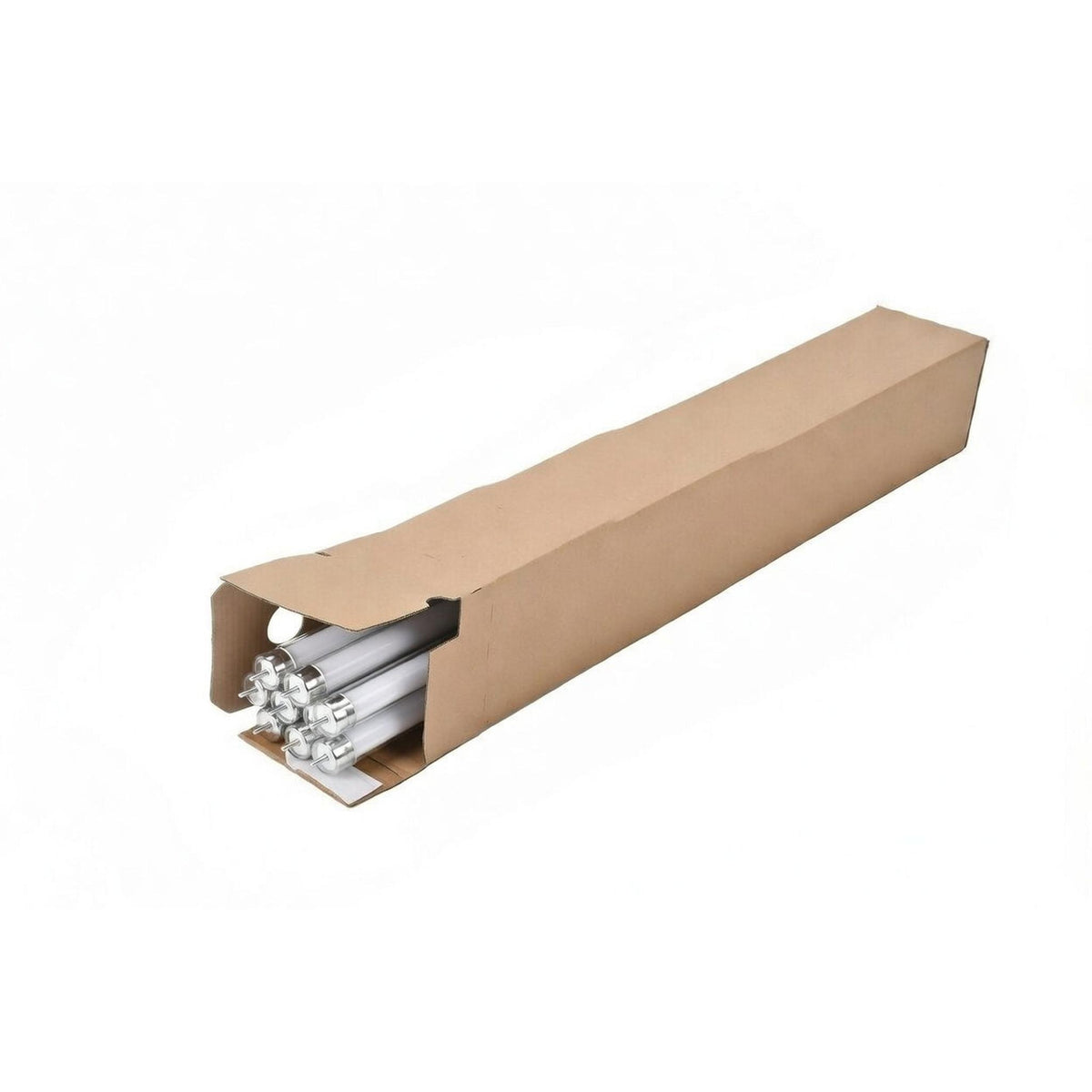 Long postal box assembled with the lid open