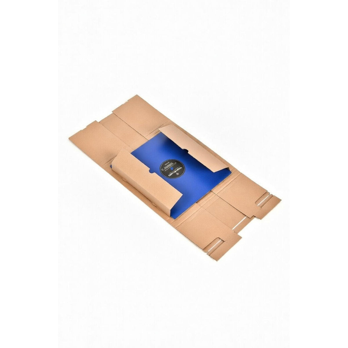 Vinyl record mailer, flat-packed before use