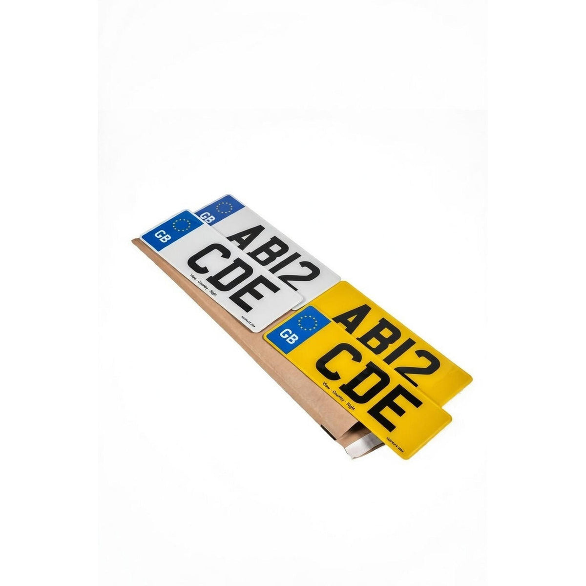 Number plate bag laid flat, front view