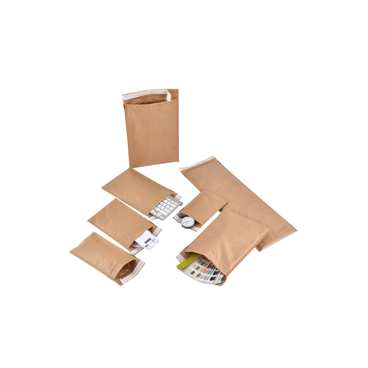 Paper padded bag in use at a fulfilment packing station