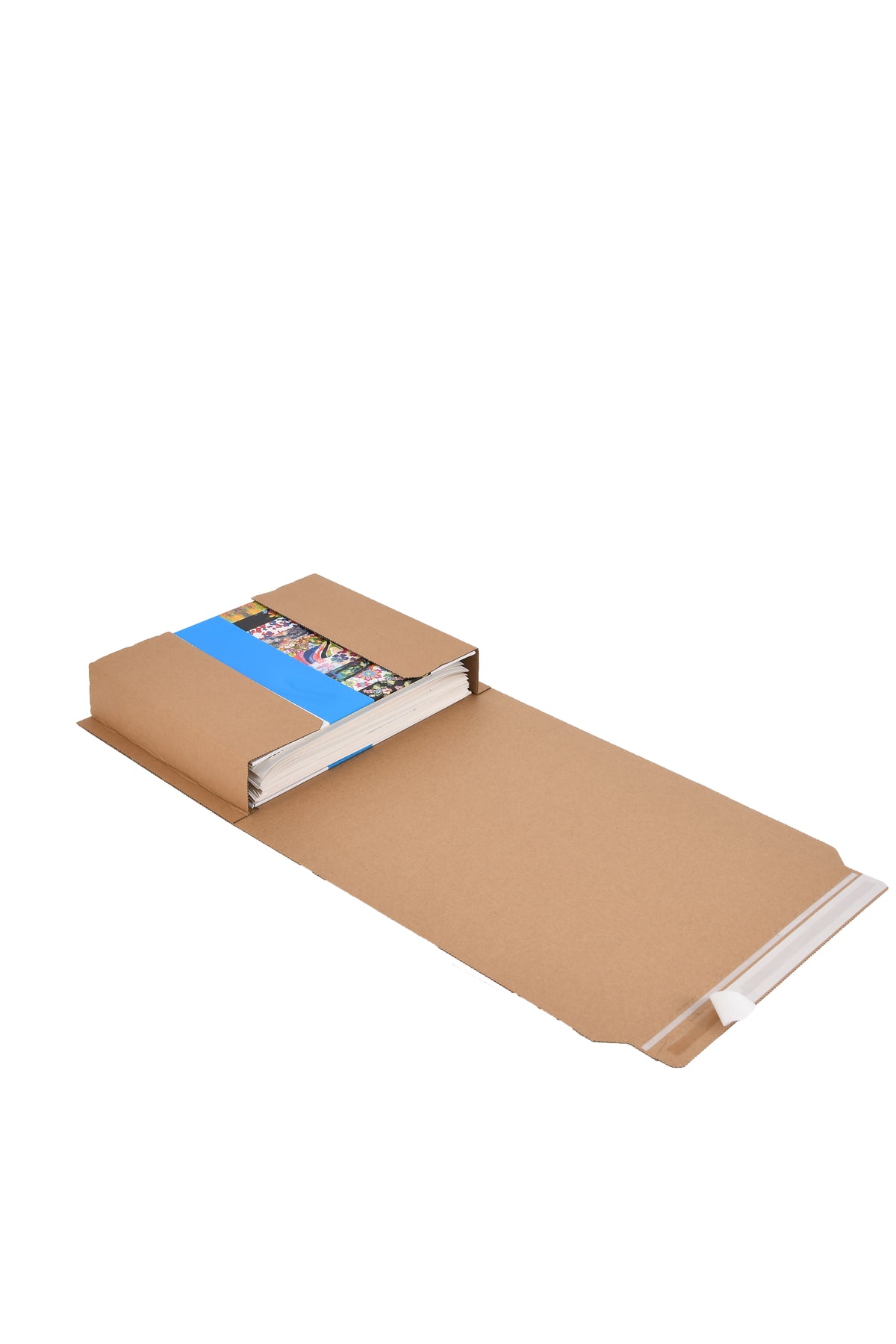 Light-duty book wrap, side view