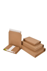 Brown corrugated light-duty book wrap, back view