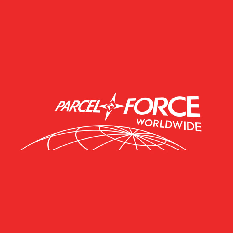 Parcel Force logo on a red background